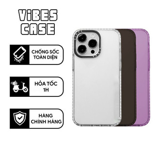 Ốp Lưng Iphone Chống Va Đập Trong Suốt THEVIBES Viền Trắng / Đen Full / Tím
