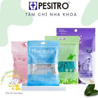 Túi tăm chỉ nha khoa 100 que Pesitro nhiều hương vị khác nhau