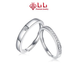 Nhẫn bạc cặp đôi lili s925 đính kim cương moissanite cao cấp bevis lili_053655