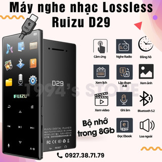 [FREESHIP] Bản 2024 RUIZU D29 - Máy Nghe Nhạc Bluetooth 5.2- Cảm ứng - Bộ nhớ 8Gb - Loa ngoài siêu lớn - Lặp đoạn A-B