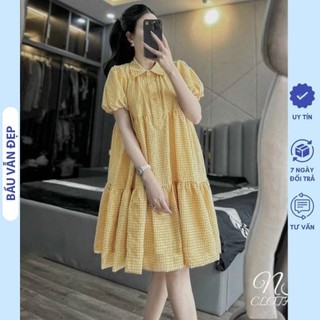 Đầm bầu baa337 váy bầu đuôi cá kẻ sọc