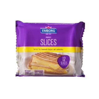 Phô mai lát Cheddar EMBORG 200g (Gói 12 lát) - [Chỉ ship Hoả Tốc Hà Nội]