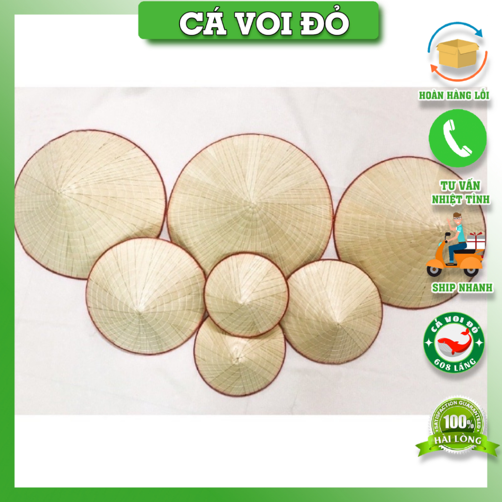 Nón lá trang trí Tết 10cm
