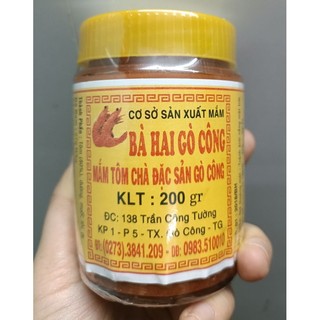 Date mới- mắm tôm chà bà hai gò công 200g, hủ thủy tinh