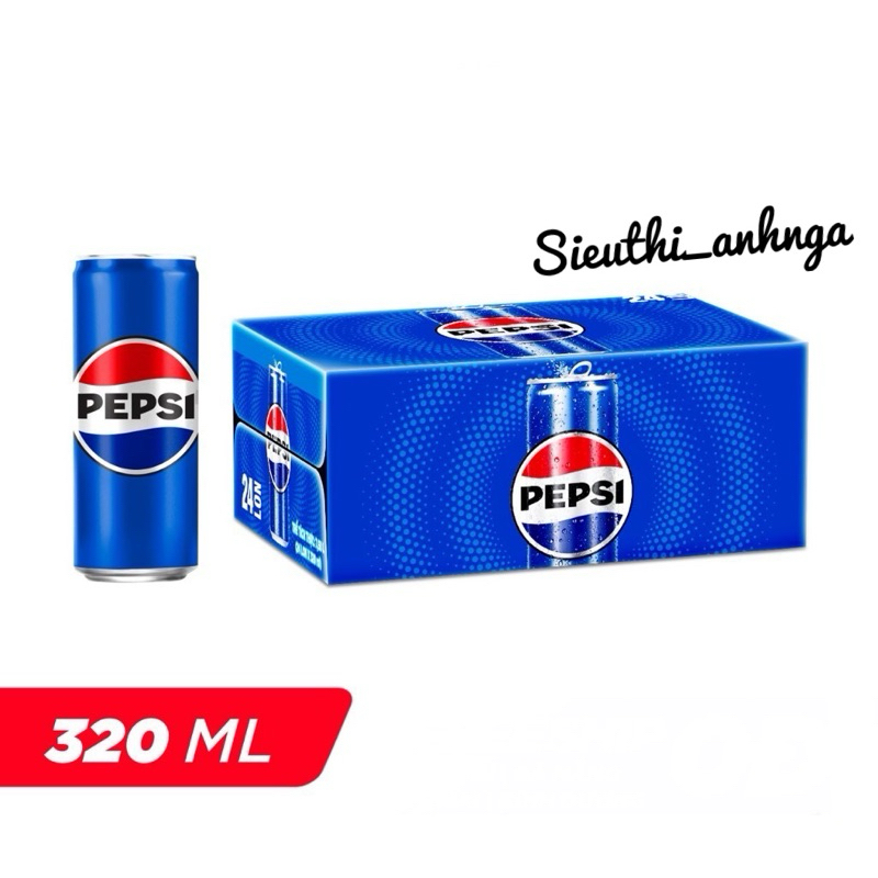 Thùng 24 Lon Nước Ngọt Có Gaz Pepsi 320ml/lon ( Lon Xanh )