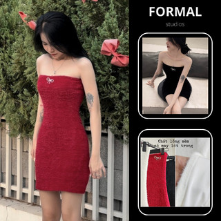 Đầm body trễ vai bản to dài tay ôm body màu trơn hothit F95