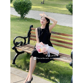 She9999 D290 - ĐẦM ĐEN DÀY DẶN FORM BASIC KÈM 2 TÚI
