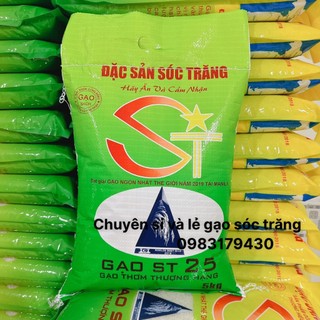 Gạo st25 dẻo mềm cơm thơm cơm túi 5kg