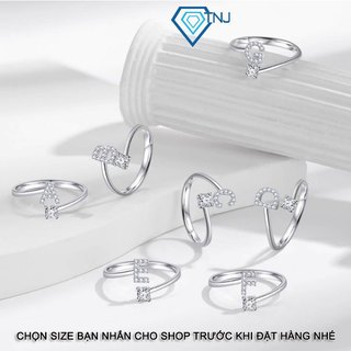 Nhẫn bạc nữ chữ cái đính đá sang trọng, trang sức nhẫn bạc 925 cho nữ cao cấp NN0251 - Trang Sức TNJ