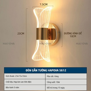 Đèn tường, đèn tường trang trí nhà cửa 3 chế độ sáng HAPOVA RINS 5612
