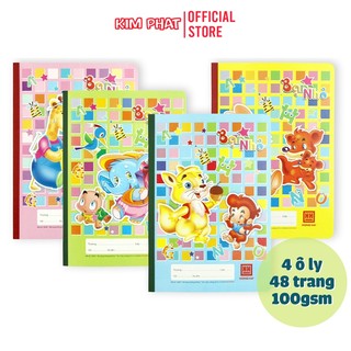 Combo 10 Quyển Vở Học Sinh 4 ô Ly 48 Trang Hồng Hà School Bạn Nhỏ (0509)