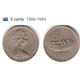 Đồng xu 5 cents của fiji 1969-1984