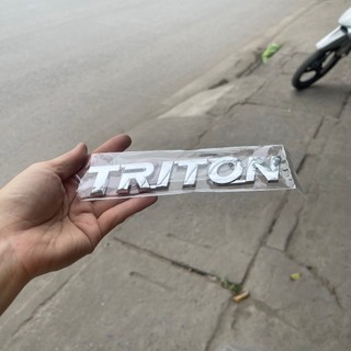 1 miếng dán logo chữ triton bằng abs thay thế chuyên dụng cho xe hơi mitsubishi trition 168*28mm