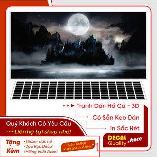 Tranh 3d decal có sẵn keo, tranh dán bể cá thủy sinh, bể cá rồng - nhiều kích thước