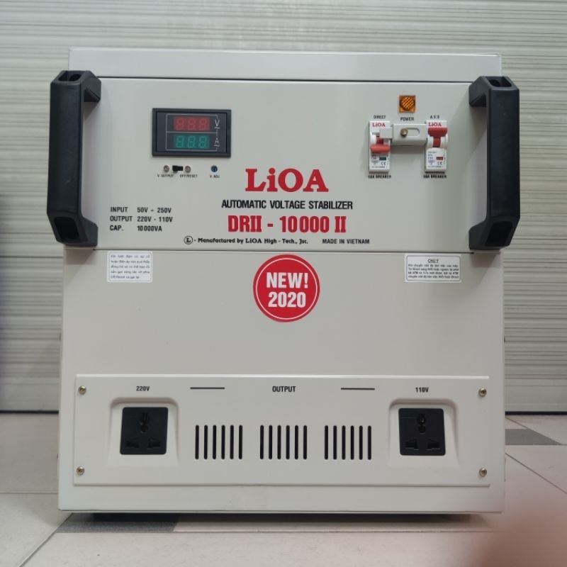 Ổn áp LiOA 10KVA dải 50V DRII-10000II - LiOA Nhật Linh 10KW 1 pha 10000VA 10000W 10Kg 10 ký dây đồng