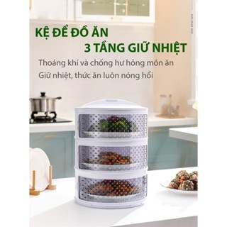 Lồng Bàn Đậy Thức Ăn Nhiều Tầng Bằng Nhựa Trong Suốt Chống bụi, côn trùng Thoáng Khí thông minh cao cấp