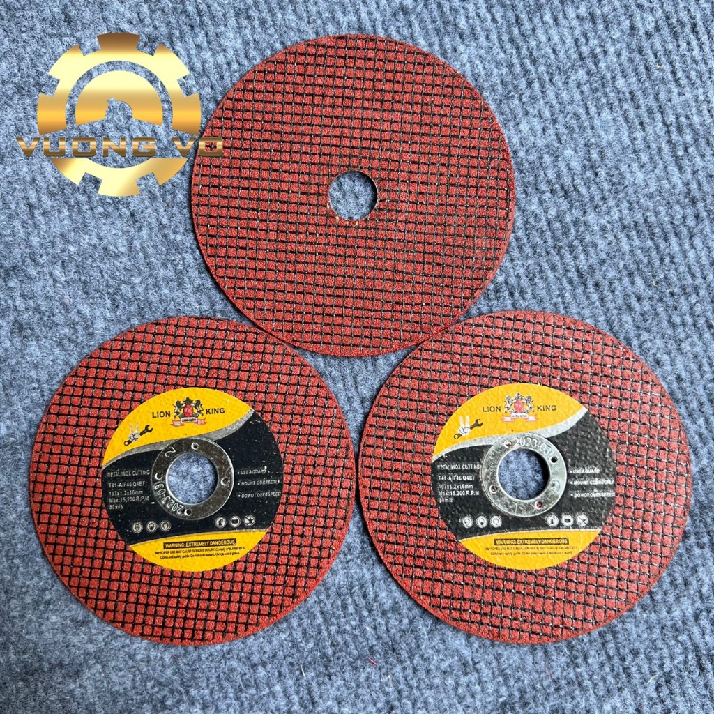 Đá cắt lionking-đá cắt sư tử-đá cắt sắt inox màu đỏ kích thước 107x1.2x16mm