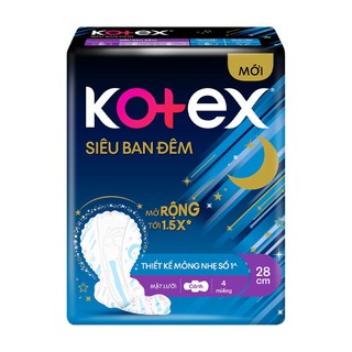 [GIÁ SỈ] Băng vệ sinh Kotex siêu ban đêm 4 miếng loại 28cm