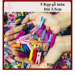 Kẹp gỗ màu, 2.5cm , 3.5cm, nhiều màu, kẹp gỗ treo ảnh