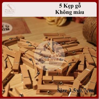 Kẹp gỗ mini, 2.5cm, 3.5cm, kẹp gỗ treo ảnh không màu, kẹp gỗ trang trí