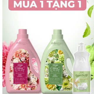 (Chính Hãng)1 thùng 6,4kg Nước giặt xả Min Min Care (tặng 1 nước rửa chén 750ml)- sạch,an toàn,hương nước hoa, lưu hương