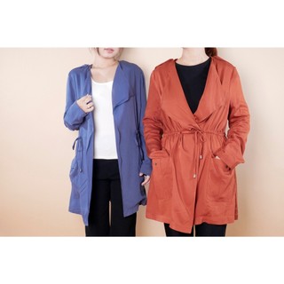 Áo khoác blazer dáng dài cột nơ eo A3439