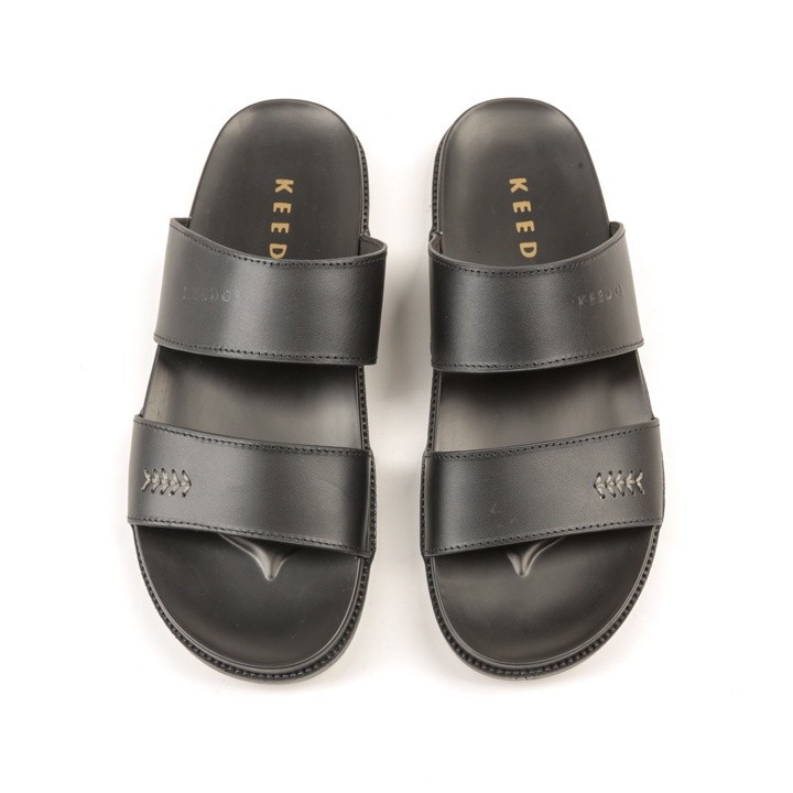 Dép 2 quai ngang cao cấp da bò thật thương hiệu KEEDO BH00505