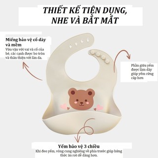 Yếm ăn dặm silicone CHILDHOOD cao cấp - dày dặn, tiêu chuẩn Nhật Bản, Hàn Quốc