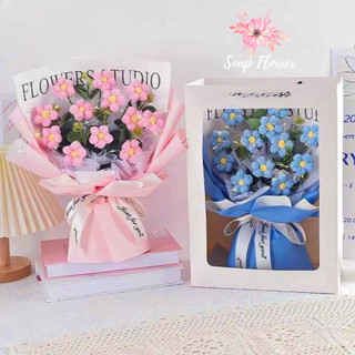 Bó hoa len hanmade 11 hoa giả cao cấp- quà tặng sinh nhật cho nữ - hoa len trang trí đẹp Soap Flower