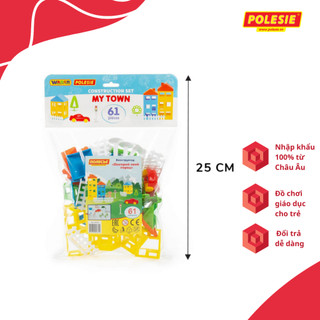Bộ Đồ Chơi Lắp Ghép Thành Phố Nhỏ Polesie 53725 Phát Triển Trí Tưởng Tượng Và Sáng Tạo, An Toàn