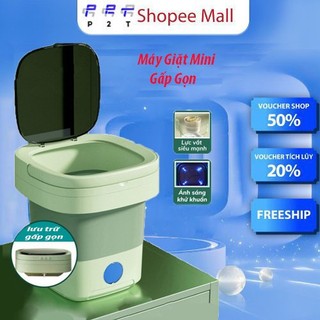Máy Giặt Mini Gấp Gọn P2T - Máy Giặt Tất, Đồ Lót, Đồ Cho Bé Khử Khuẩn Bằng Ánh Sáng Xanh Công Suất 36W