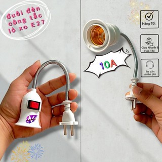 đuôi đèn công tắc E27 lò xo, công tắc đèn có chuôi ghim E27