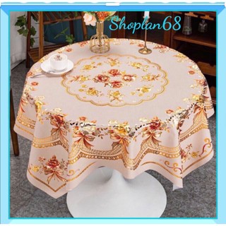 Khăn Trải Bàn Tròn Sang Trọng 1m50x1m50 Khăn  3D Chống Thấm Chống Bám Dầu Mỡ Tròn Hoạ Tiết -M108