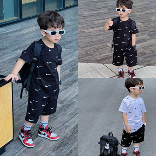 Bộ short mono N IKE đen bé trai