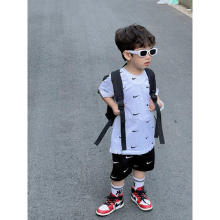 Bộ short mono N IKE đen bé trai