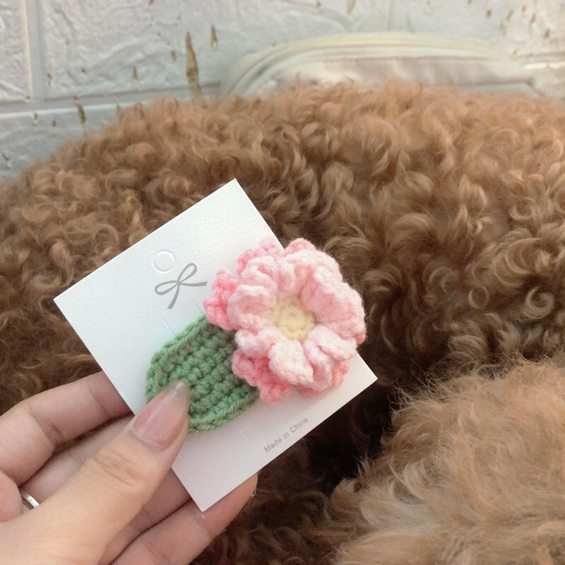 Kẹp Tóc Hoa Tulip Handmade Bằng Len