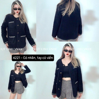 Áo khoác lông 2 lớp nỉ lông zishen xuất hàn màu đen