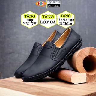 Giày nam HQC SHOES da bò nappa đế khâu siêu bền GL-016 Đen-Nâu
