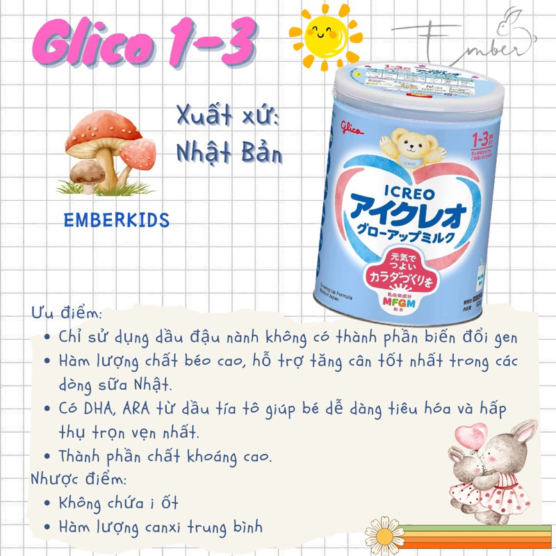 {Emberkids} Sữa Glico Icreo số 0 và 1 lon 800g date mới