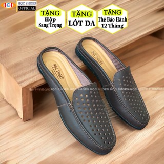 Giày sục nam da bò đế cao su khâu chỉ chắc chắn bảo hành 12 tháng HQ512