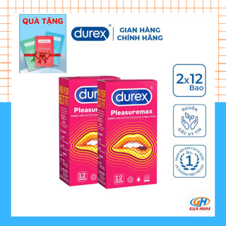  Combo 2 hộp bao cao su Durex Pleasuremax Gân Gai  24 Bao  đi đến đâu nàng run đến đó kích thích cho cả 2 