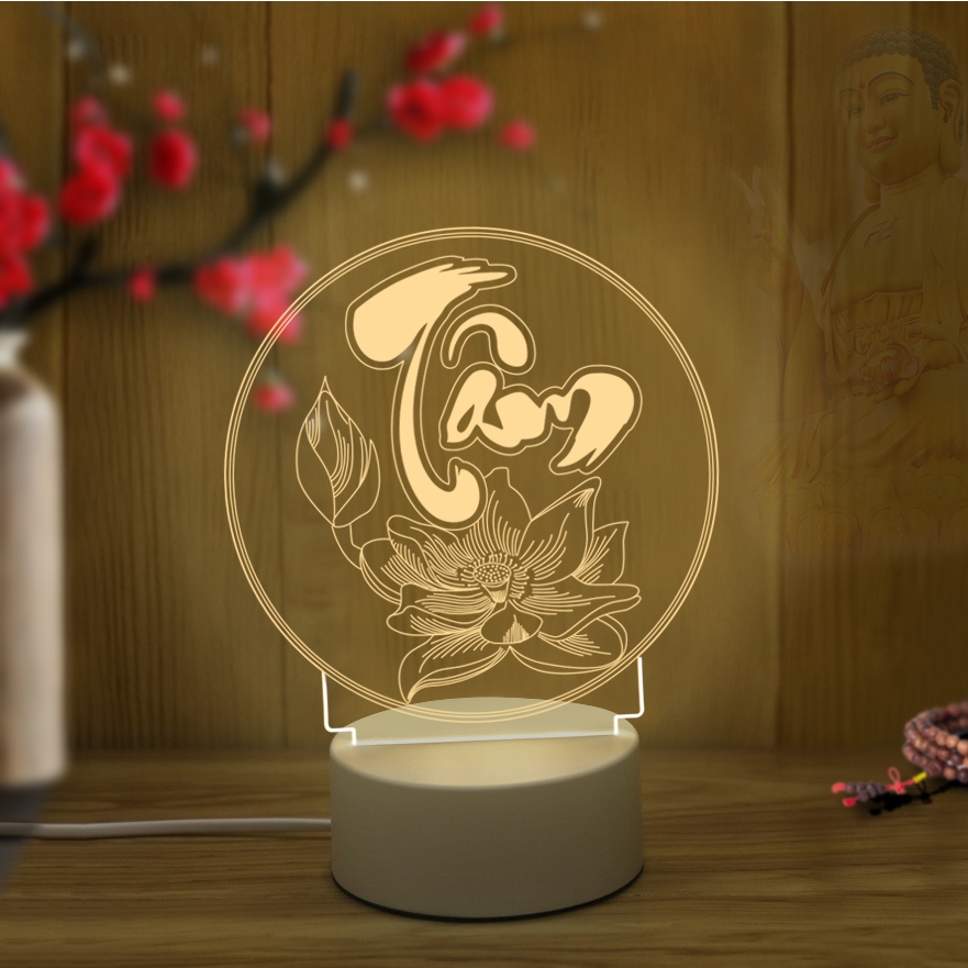 [Chọn mẫu ib ạ] Đèn led  Phật giáo  cao 20cm