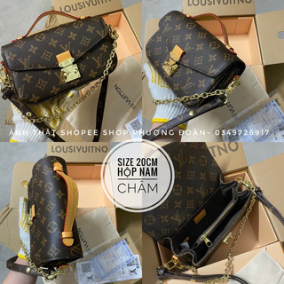 Túi công sở khoá Vuông nắp phối size 20cm kèm HỘP