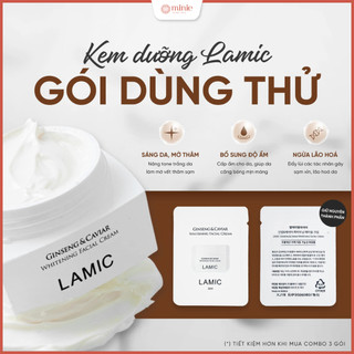 (Gói Sample Dùng Thử 2ml) Kem Dưỡng Ẩm Rễ Bạch Sâm LAMIC Hỗ Trợ Làm Trắng Da, Giảm Mờ Vết Thâm Nám