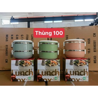 Hộp đựng cơm giữ nhiệt 2 tầng ion-cà men 2