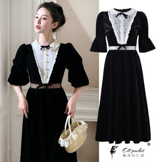 đầm nhung tiểu thư tay lỡ thiết kế qccc