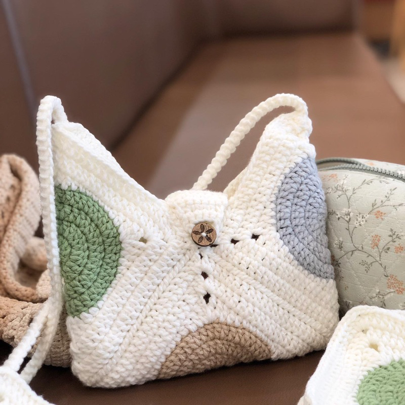 [DIY HANDMADE] Túi len ghép ô/ Túi đeo chéo handmade