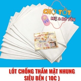SỈ 10 TẤM LÓT CHỐNG THẤM CHO BÉ SƠ SINH CAO CẤP (giặt máy được, mặt bông nhung mềm mịn, độ bền cao)
