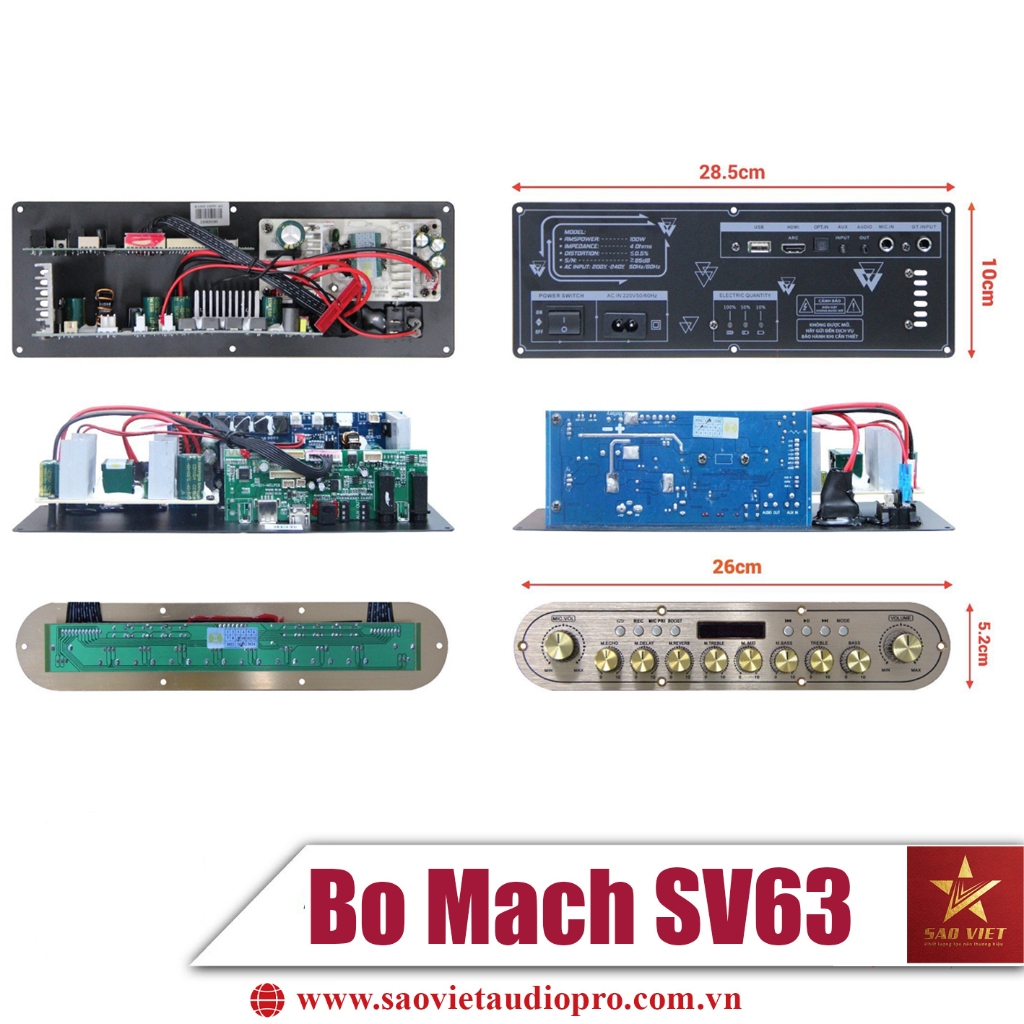 Bo Mạch Loa Kéo Xách Tay SV63