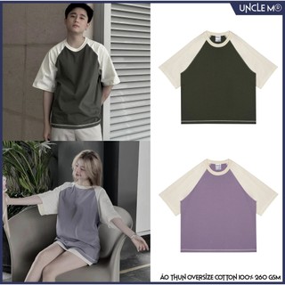 Áo thun local brand raglan cổ tròn Uncle M cotton 100% nam nữ Unisex - Raglan tee
